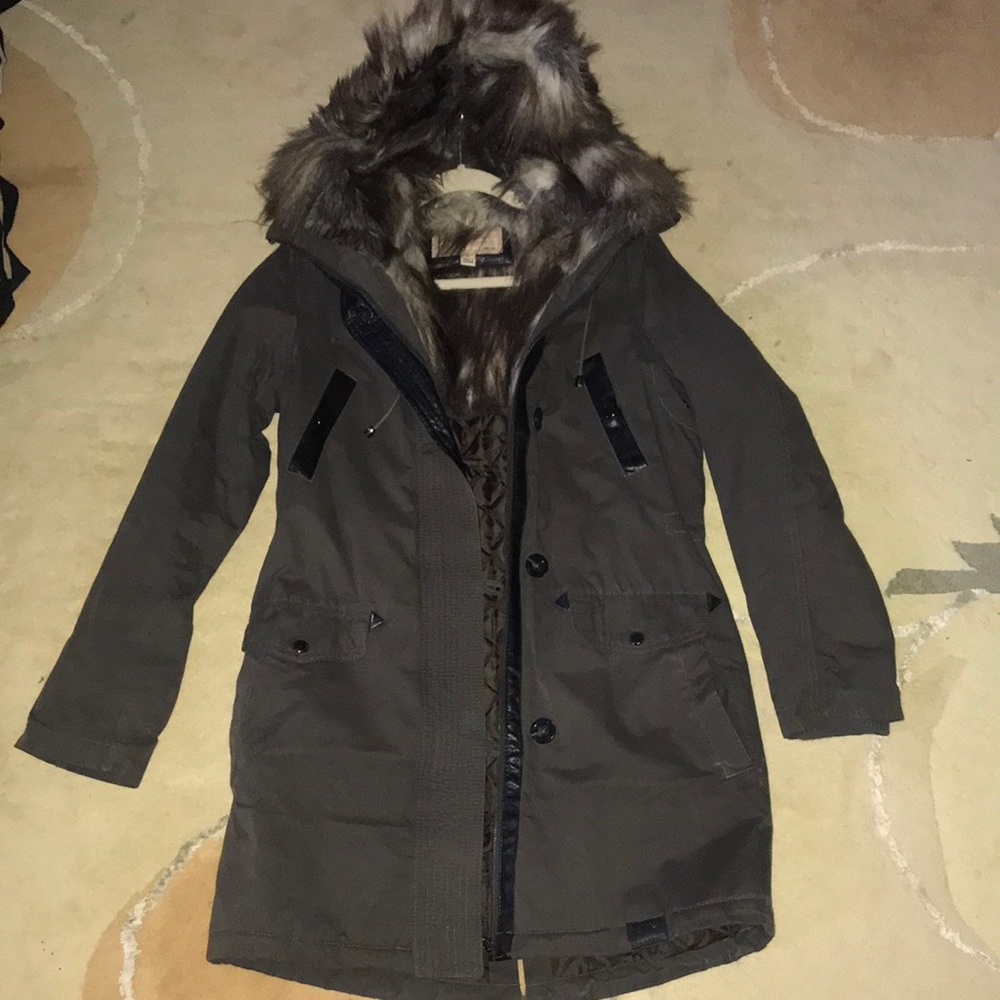 Bagatelle heritage parka coat with faux fur